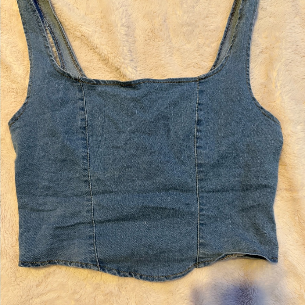 SHEIN Denim Blue Tank Top